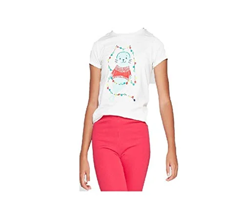 Cat & Jack Girls' Holiday Long Sleeve Shirt - Baby Seal (Size: X-Large, 14/16)