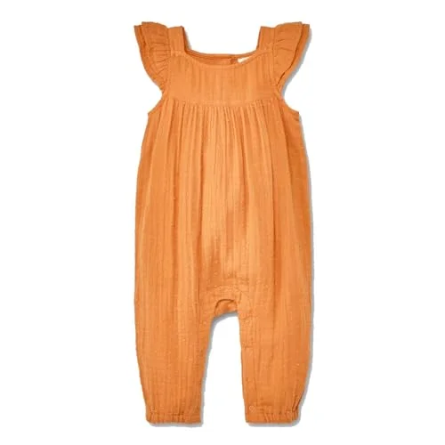 Baby Floral Romper — (mustard yellow